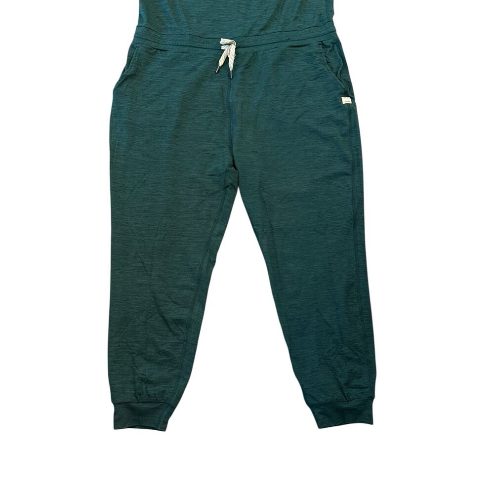 Vuori Lux Sleeveless Jumpsuit Jade Green Heather Racerback Adjustable Waist XL - Picture 4 of 12